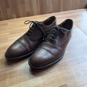 Jack Erwin brown leather cap toe Oxford shoe size 10